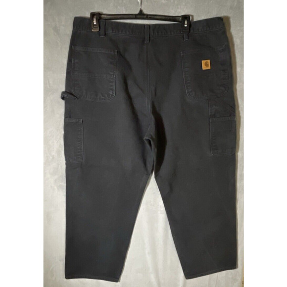 Carhartt B11 Black Dungaree Fit Black Carpenter Workwear Pants Men’s 44x30 - Picture 2 of 5